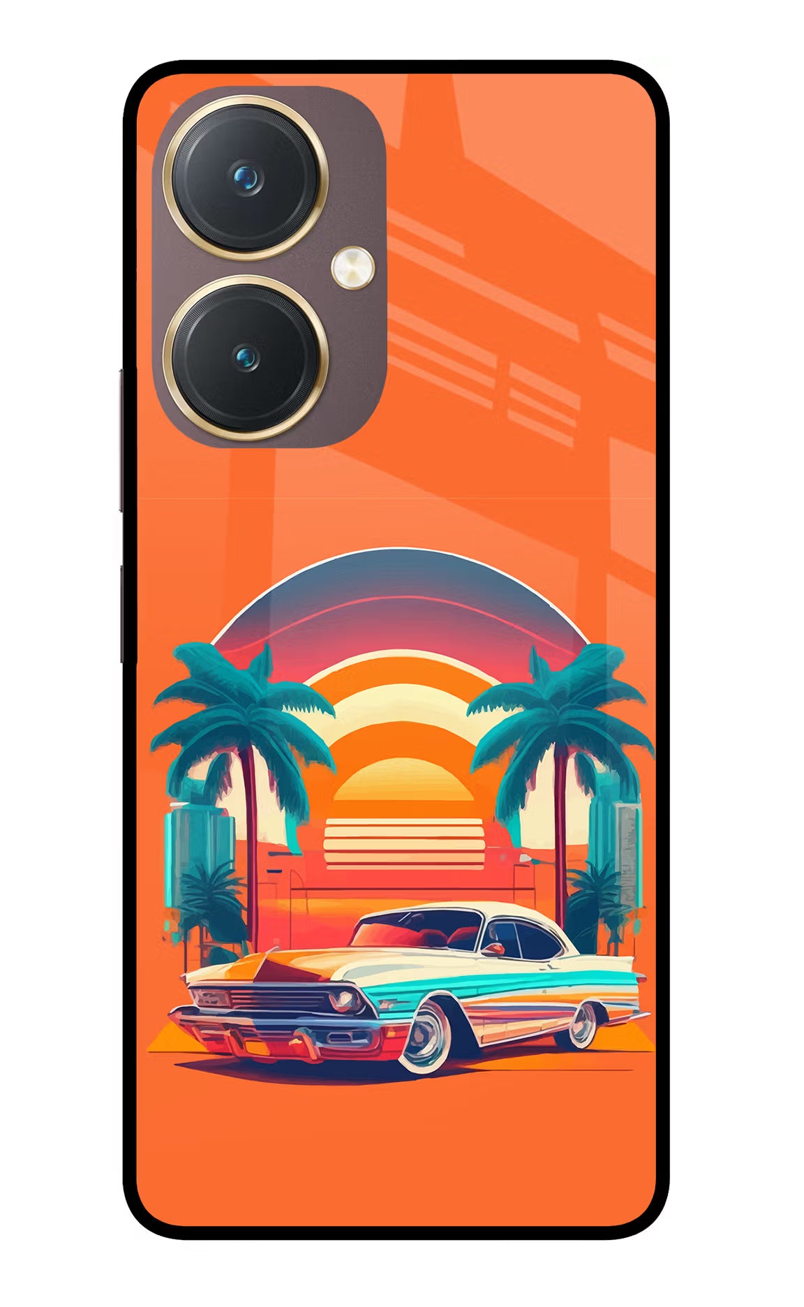 Palm Drive 80s Vivo Y27 Glass Case
