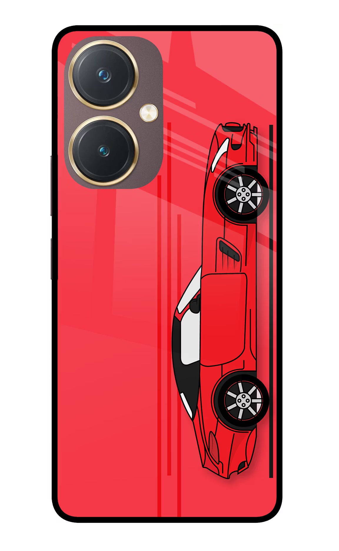 Red Velocity Vivo Y27 Glass Case Back Cover by Casekaro
