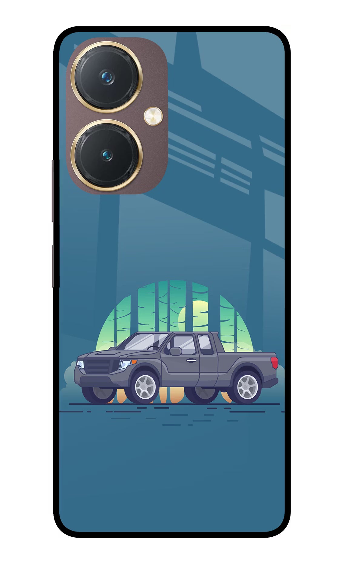 Retro Garage Vibe Vivo Y27 Glass Case Back Cover by Casekaro