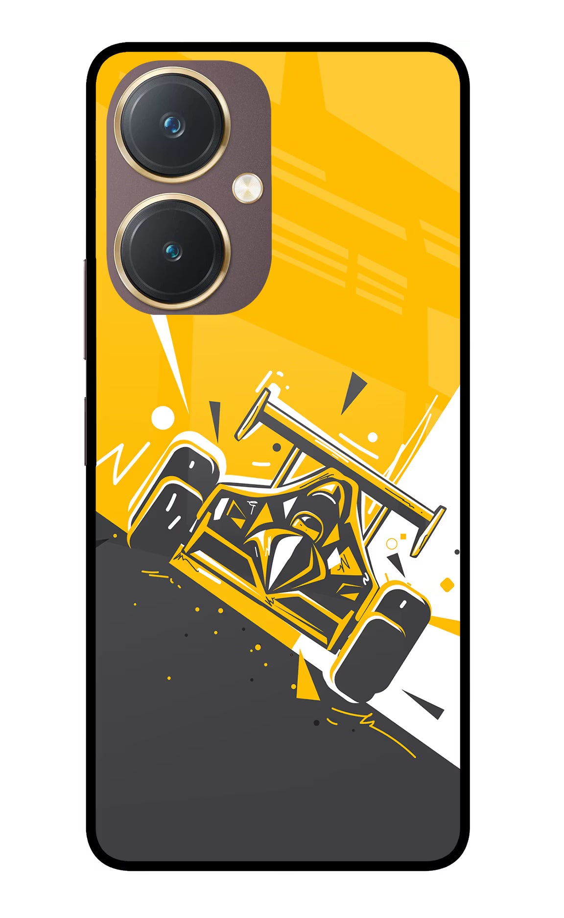Track King Vivo Y27 Glass Case Back Cover by Casekaro