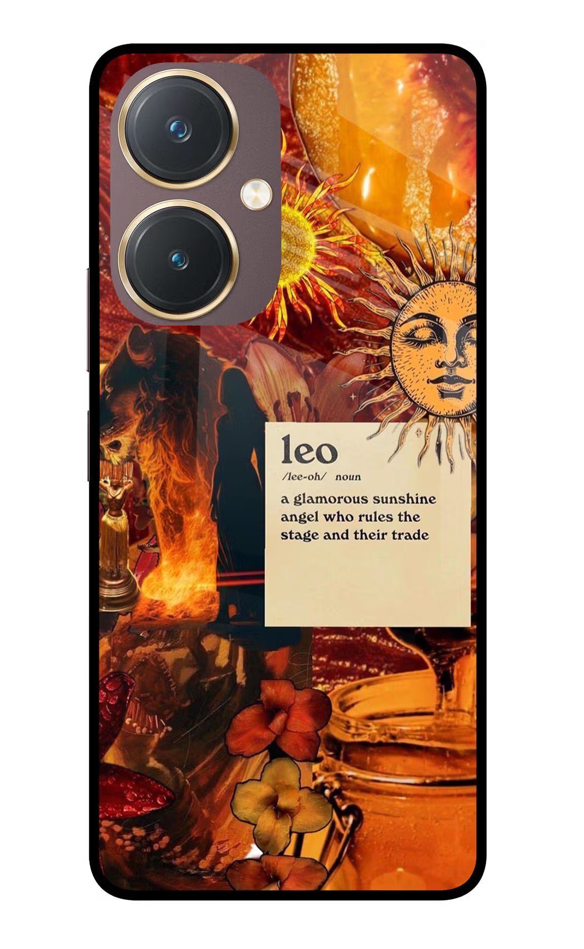 Leo Zodiac Vivo Y27 Glass Case Back Cover by Casekaro