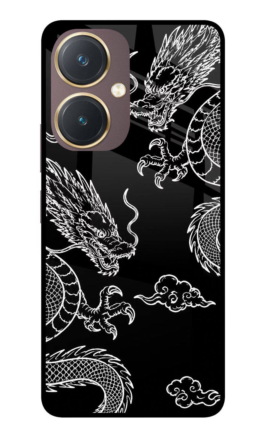 Twin Dragons Vivo Y27 Back Cover, Glass case