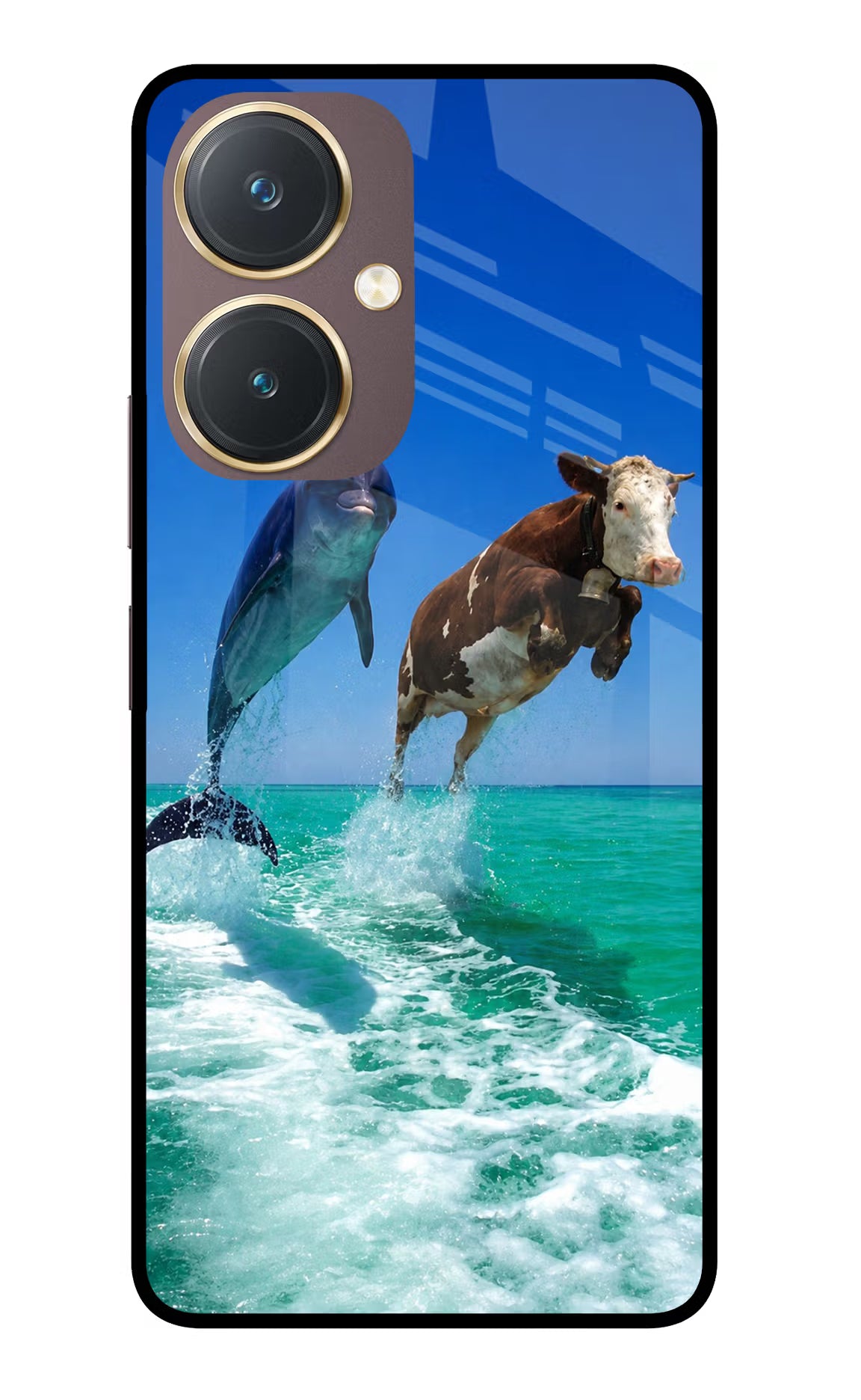 Dolphin vs Cow Vivo Y27 Glass Case