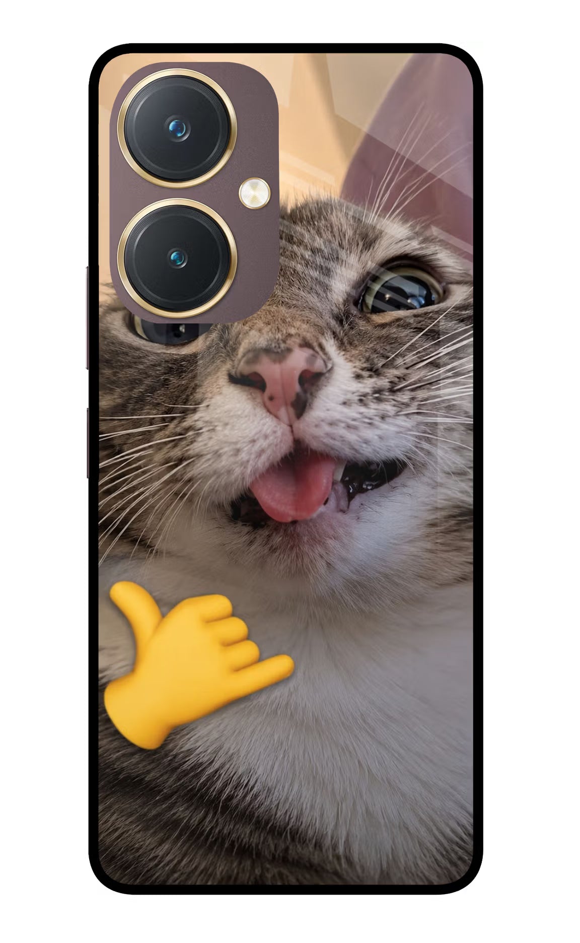 Silly Cat Call Vivo Y27 Glass Case