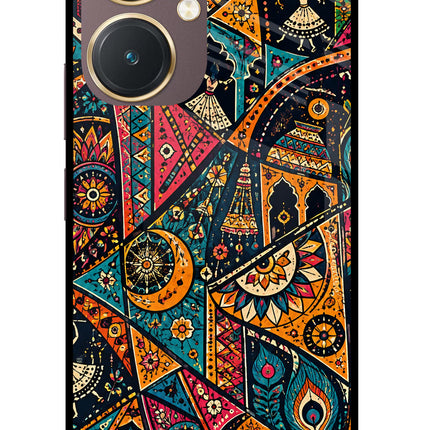 Folk Print Vivo Y27 Glass Case