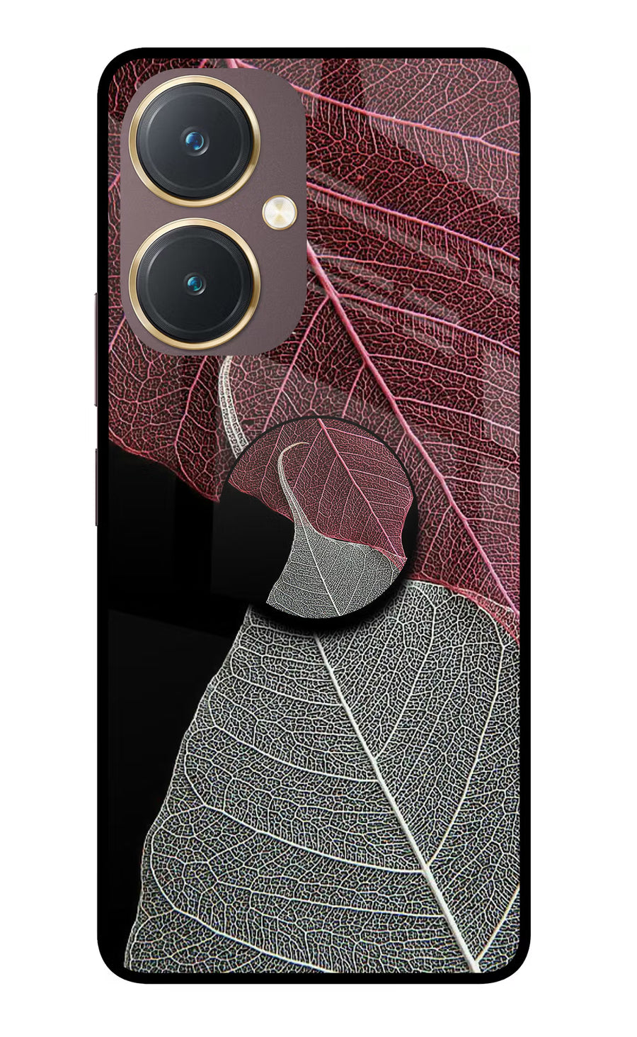 Leaf Pattern Vivo Y27 Pop Case, Glass case