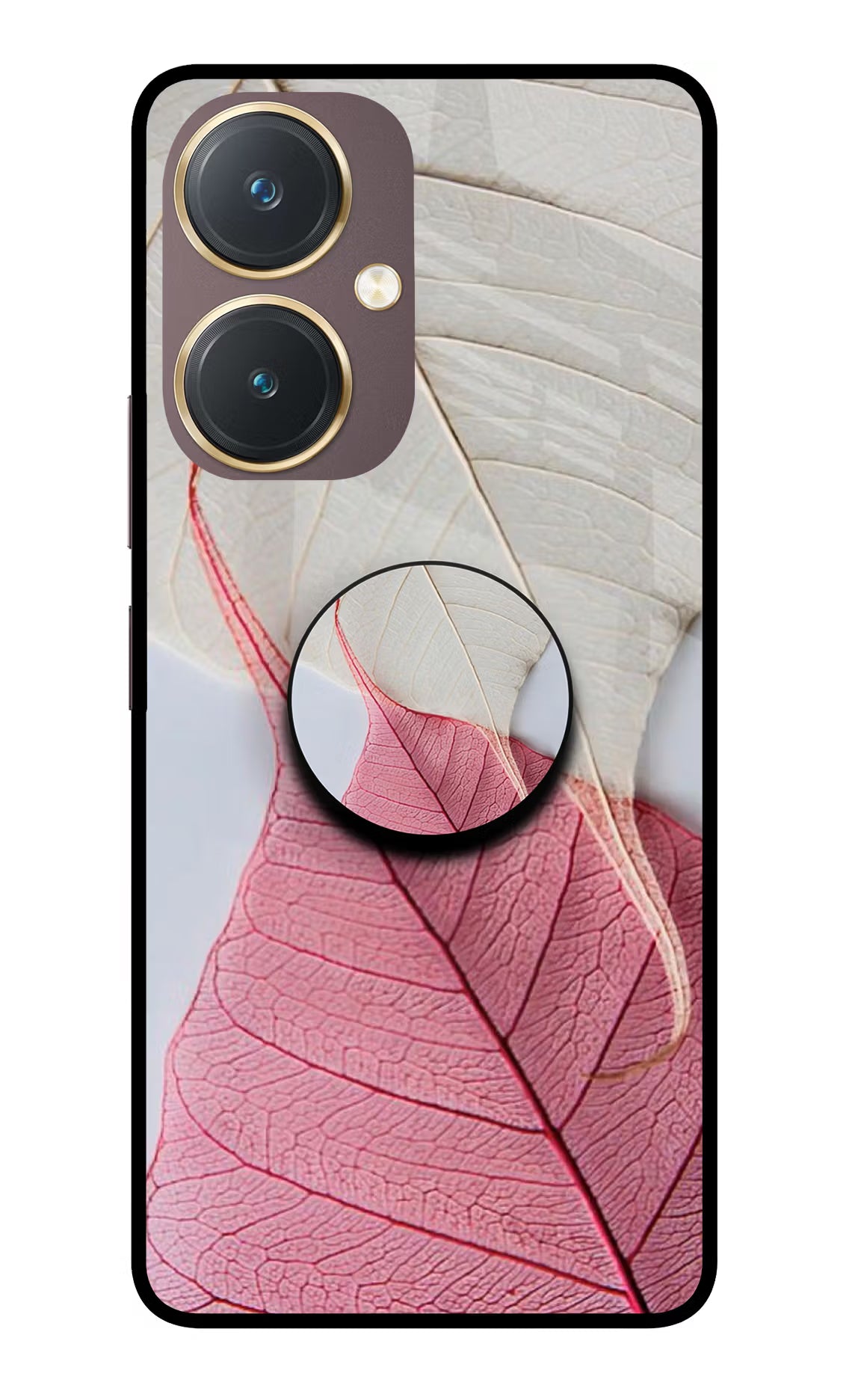 White Pink Leaf Vivo Y27 Pop Case by Casekaro