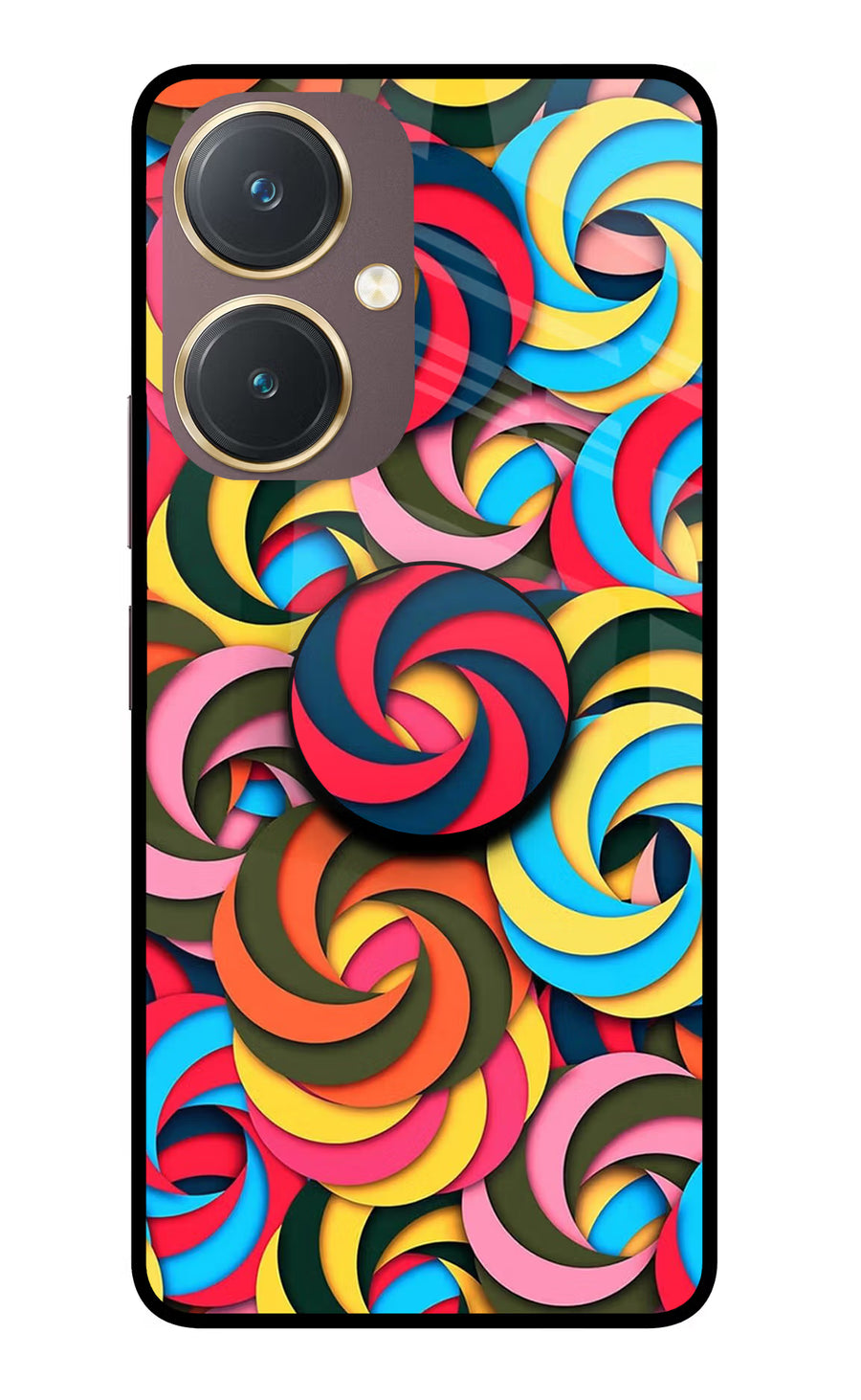 Spiral Pattern Vivo Y27 Pop Case, Glass case