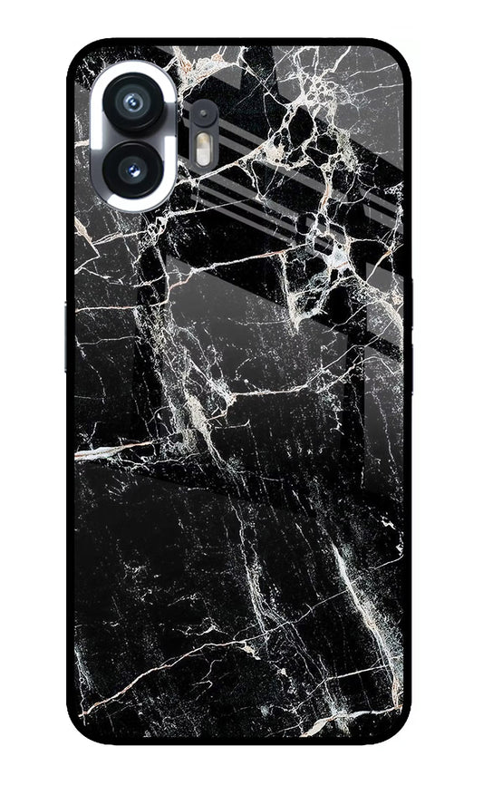 Black Marble Texture Nothing Phone 2 Glass Case