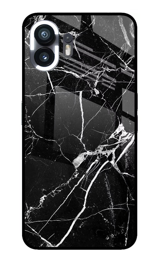 Black Marble Pattern Nothing Phone 2 Glass Case