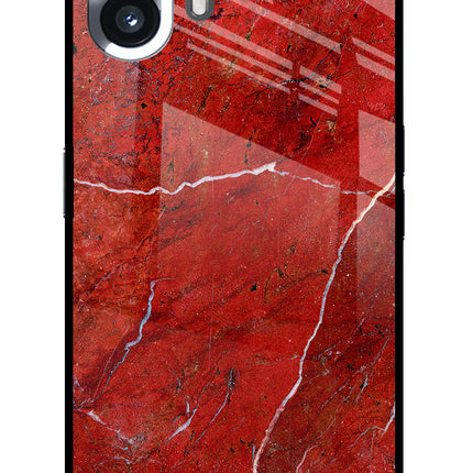 Red Marble Design Nothing Phone 2 Glass Case