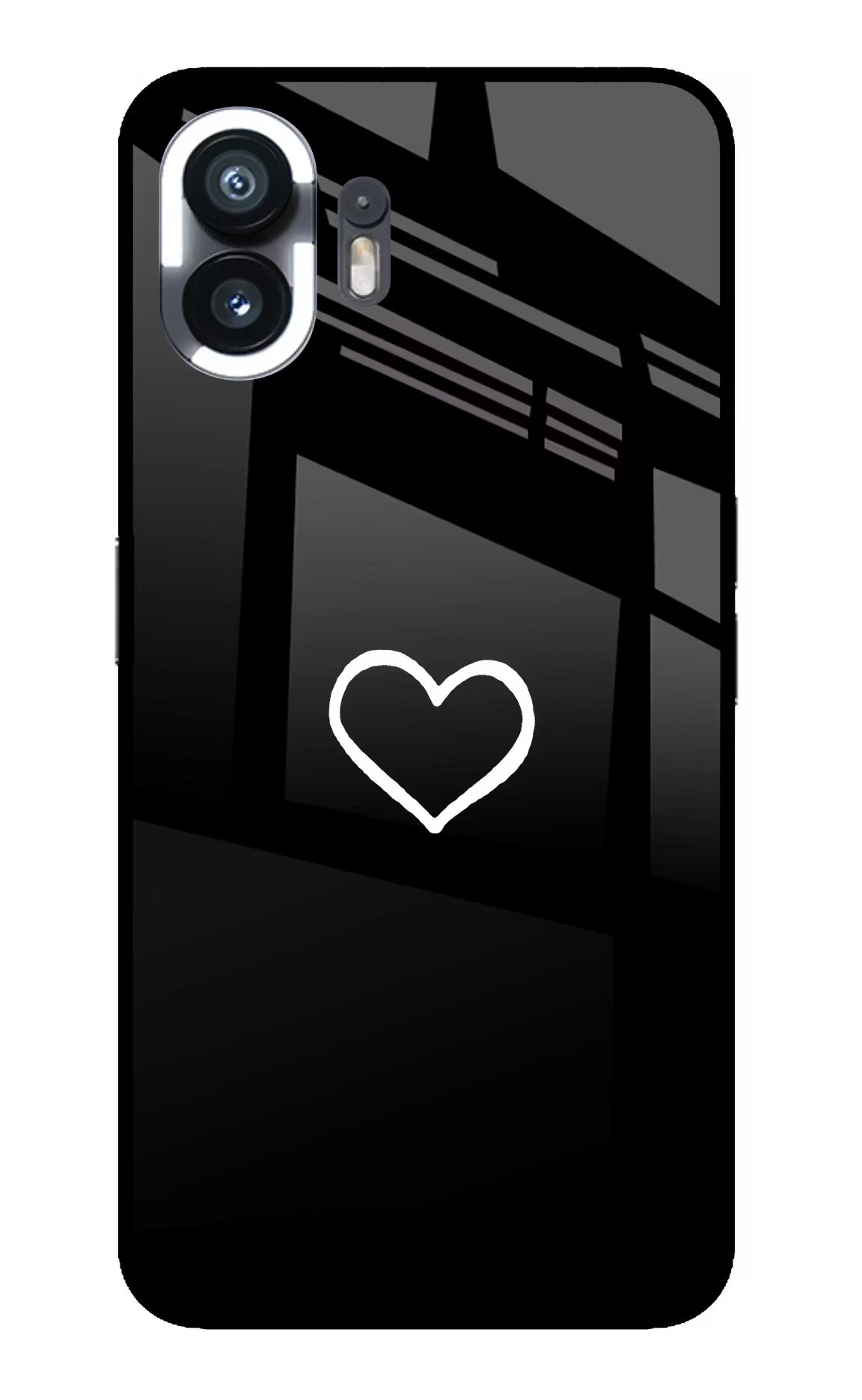 Heart Nothing Phone 2 Glass Case Back Cover by Casekaro