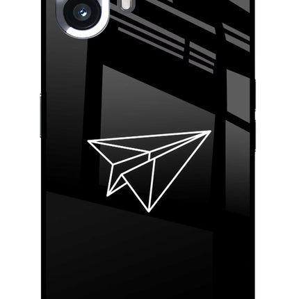 Paper Plane White Nothing Phone 2 Glass Case Back Cover by Casekaro