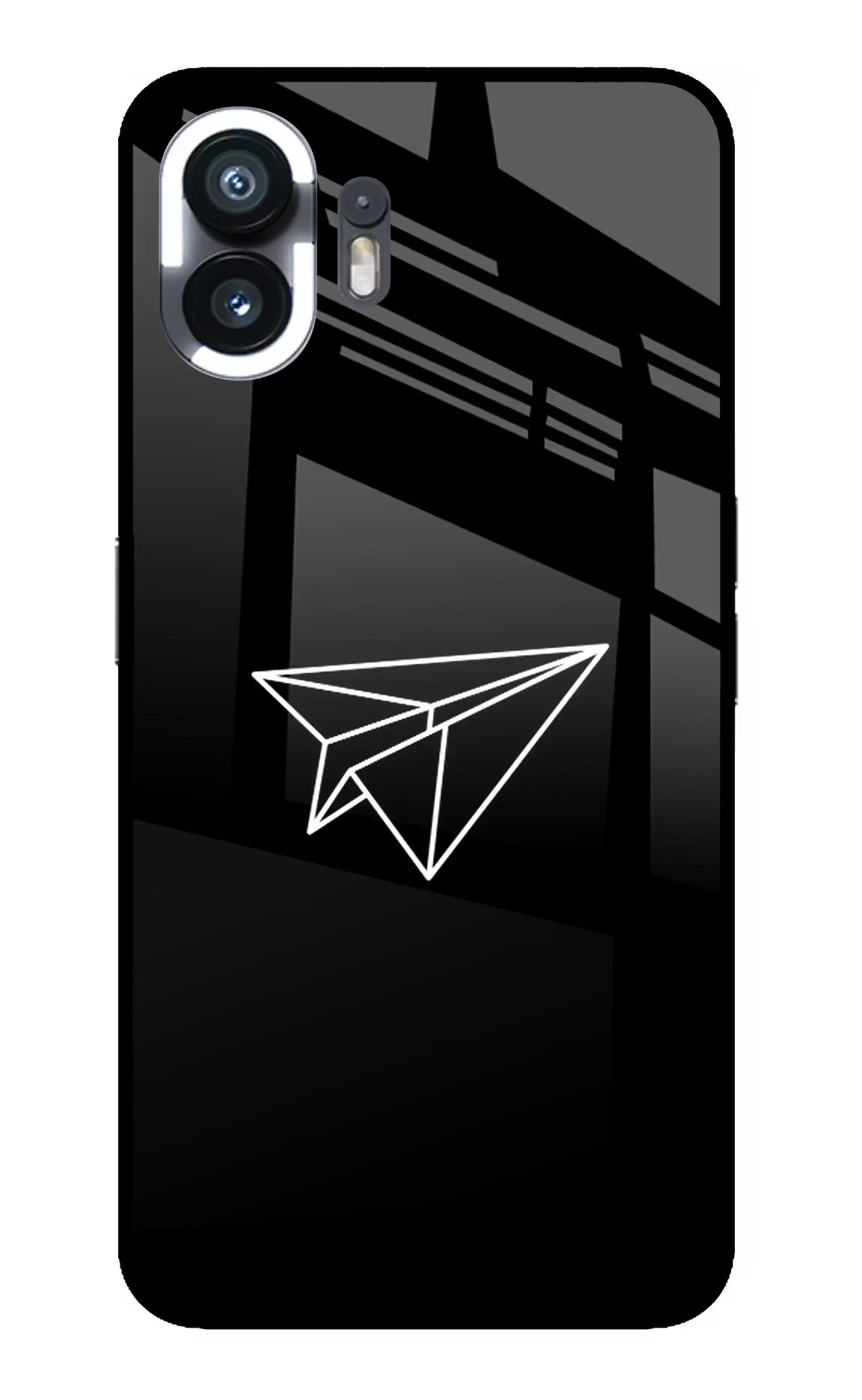 Paper Plane White Nothing Phone 2 Glass Case Back Cover by Casekaro