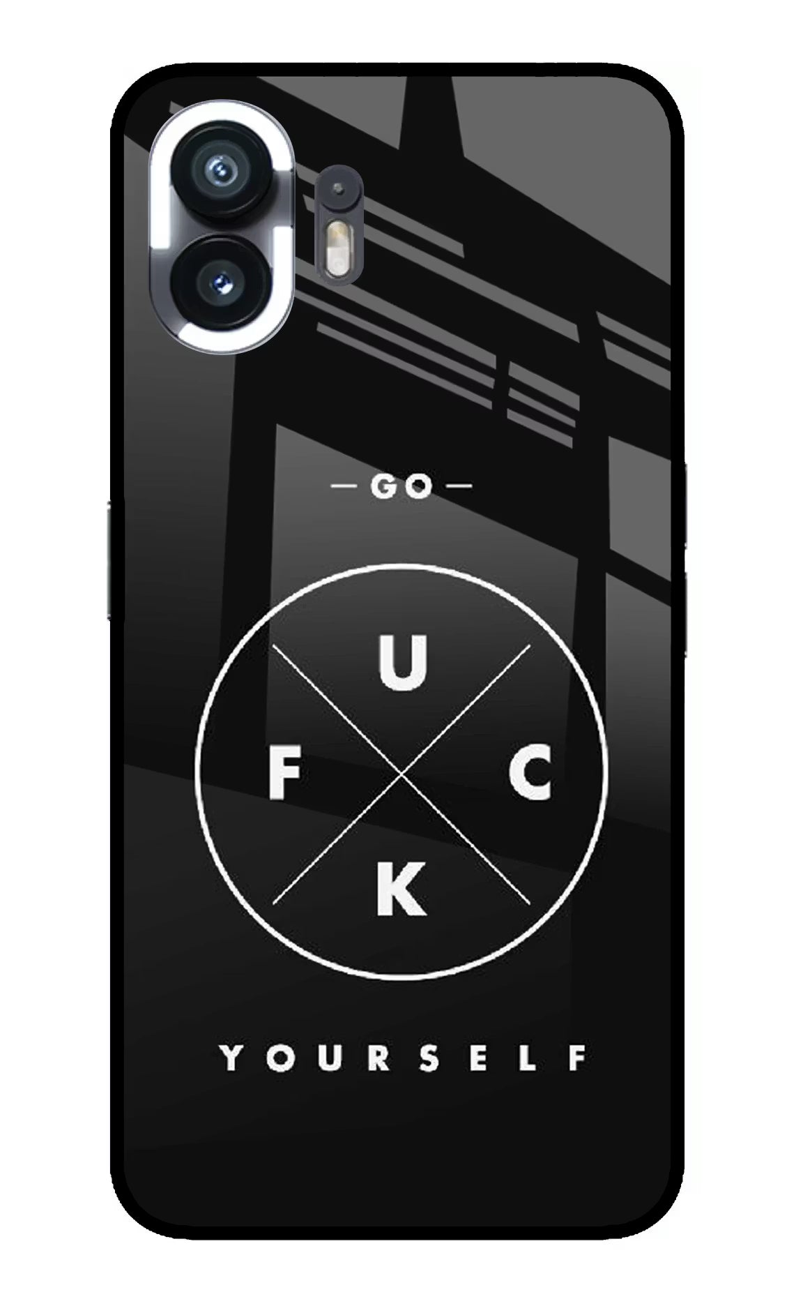 Go Fuck Yourself Nothing Phone 2 Glass Case Back Cover by Casekaro