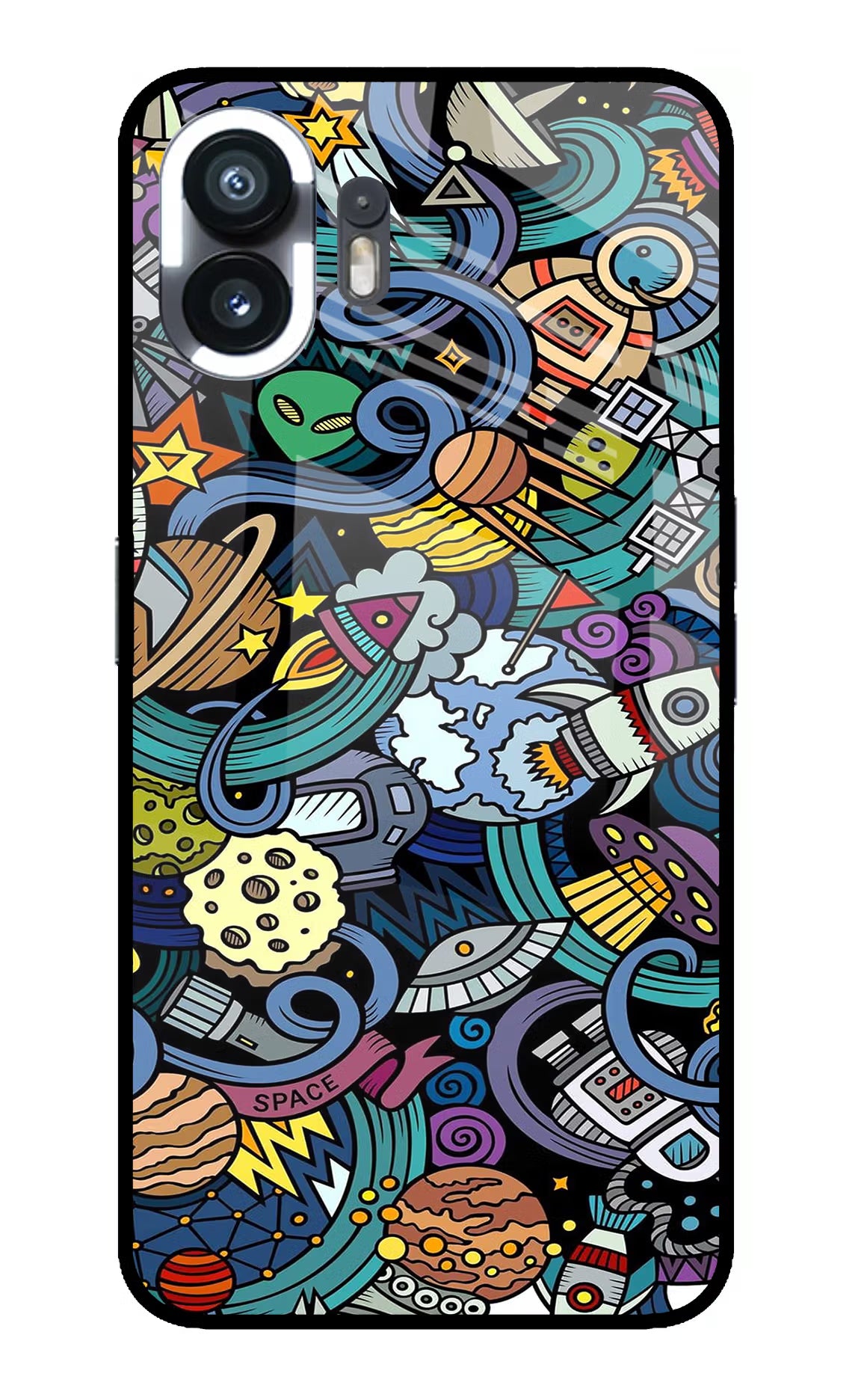 Space Abstract Nothing Phone 2 Glass Case Back Cover by Casekaro