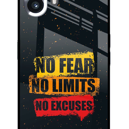 No Fear No Limits No Excuse Nothing Phone 2 Glass Case Back Cover by Casekaro