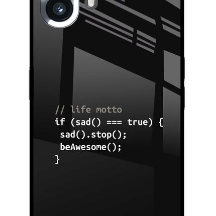 Life Motto Code Nothing Phone 2 Glass Case