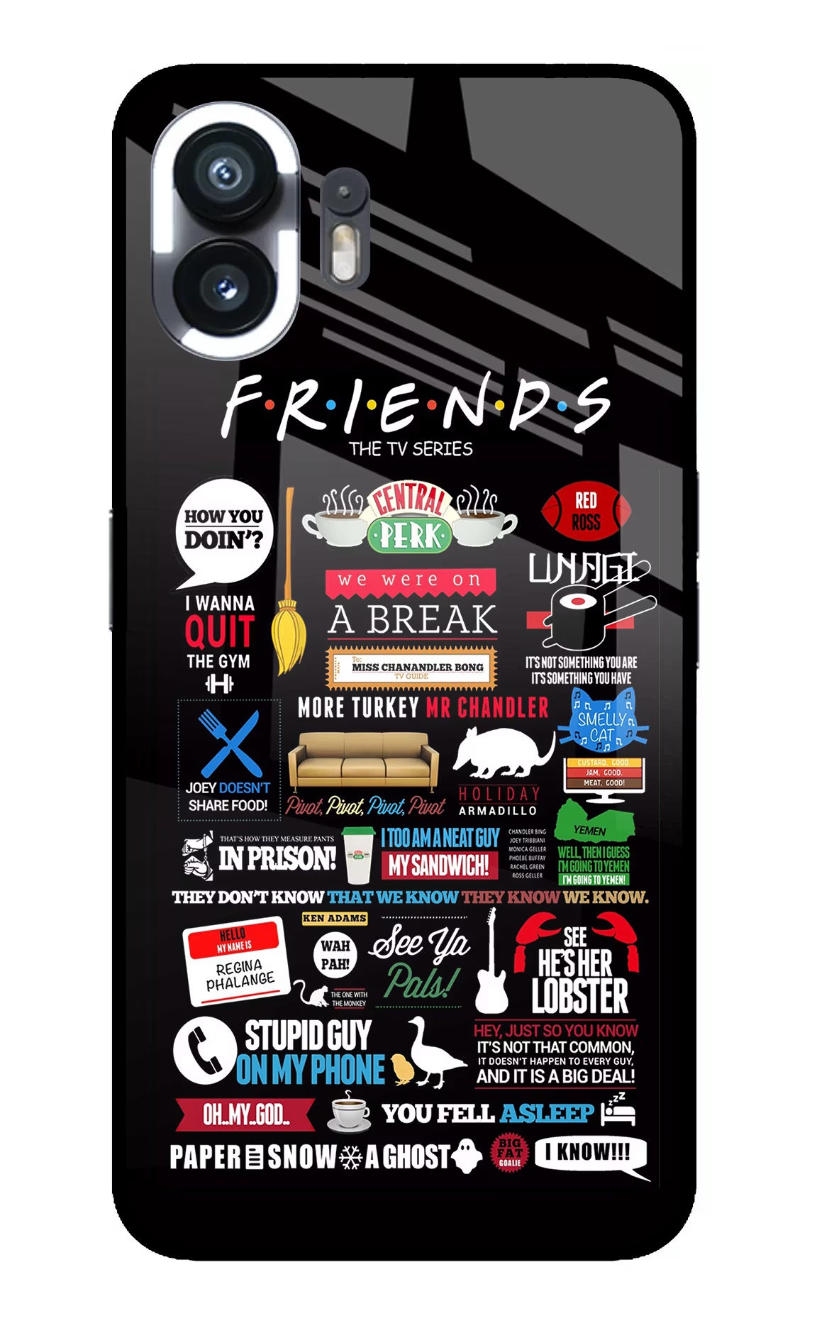 FRIENDS Nothing Phone 2 Glass Case Back Cover by Casekaro