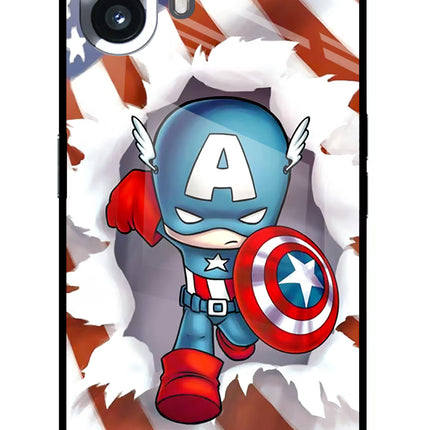 Captain America Nothing Phone 2 Glass Case Back Cover by Casekaro