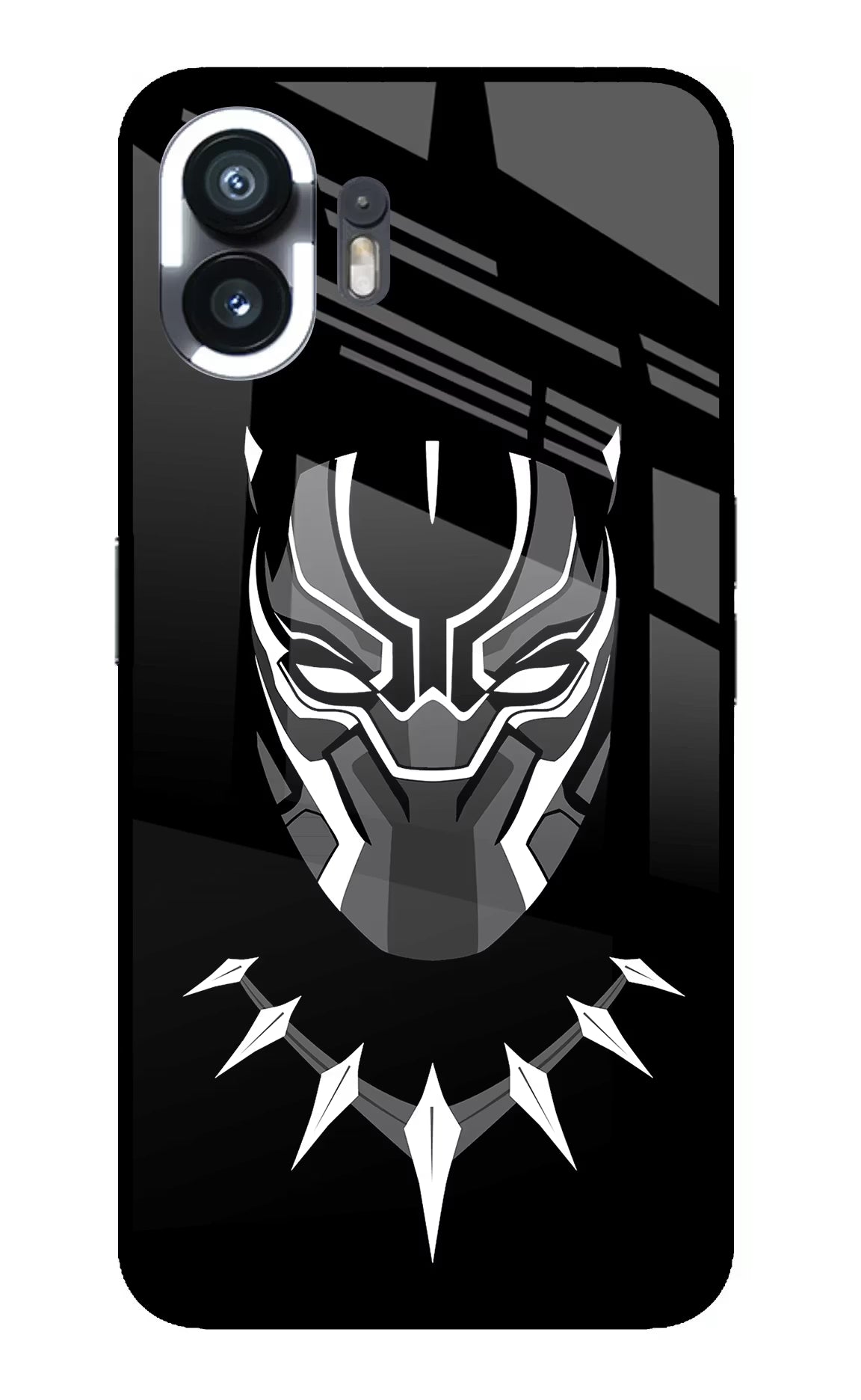 Black Panther Nothing Phone 2 Glass Case Back Cover by Casekaro
