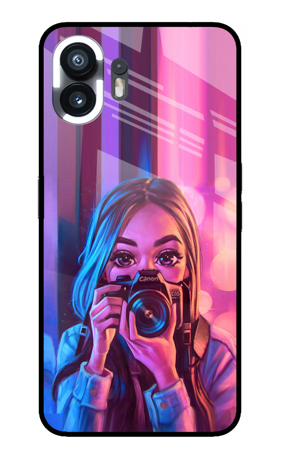 Girl Photographer Nothing Phone 2 Glass Case Back Cover by Casekaro