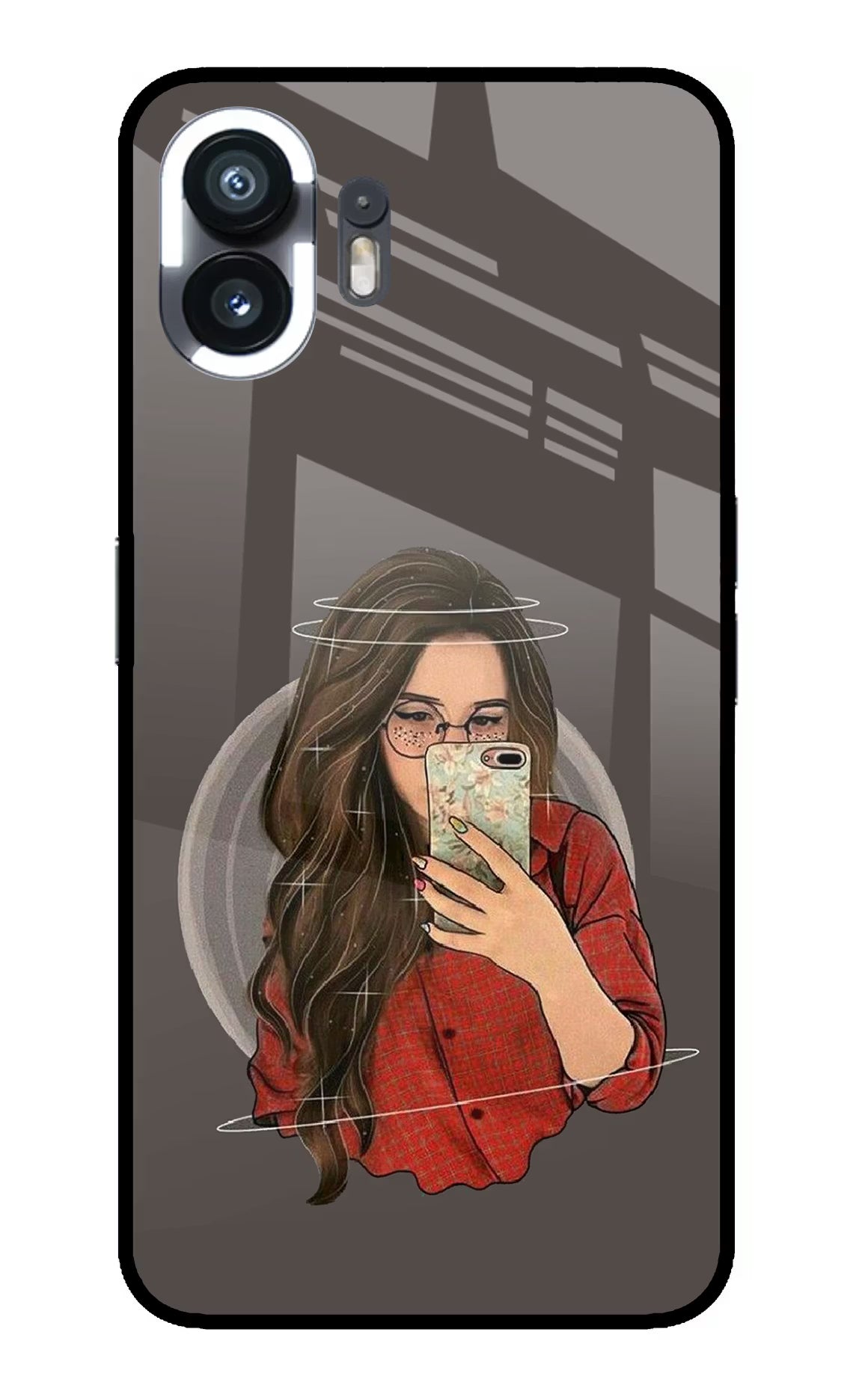 Selfie Queen Nothing Phone 2 Glass Case Back Cover by Casekaro