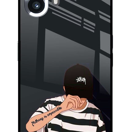 Aesthetic Boy Nothing Phone 2 Glass Case Back Cover by Casekaro