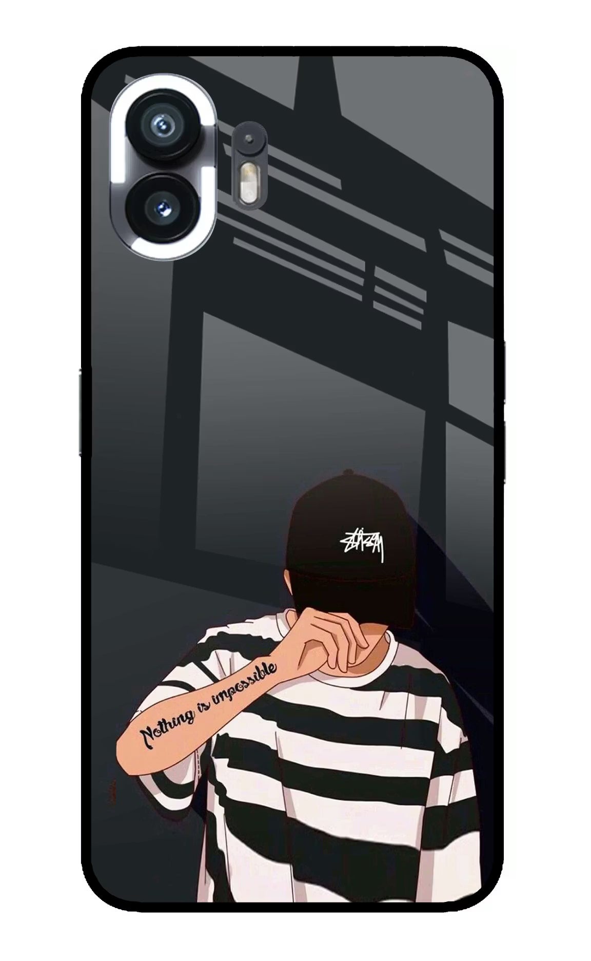 Aesthetic Boy Nothing Phone 2 Glass Case Back Cover by Casekaro