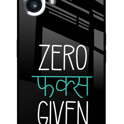 Zero Fucks Given Nothing Phone 2 Glass Case