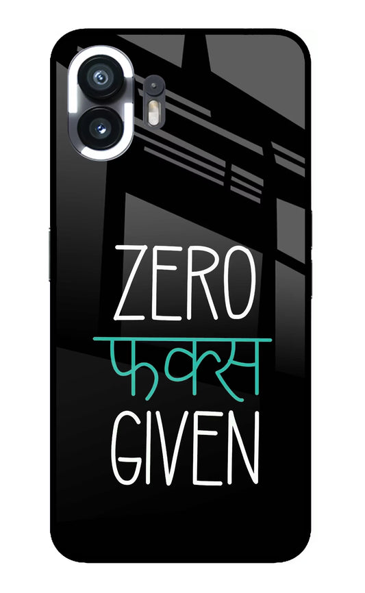 Zero Fucks Given Nothing Phone 2 Glass Case