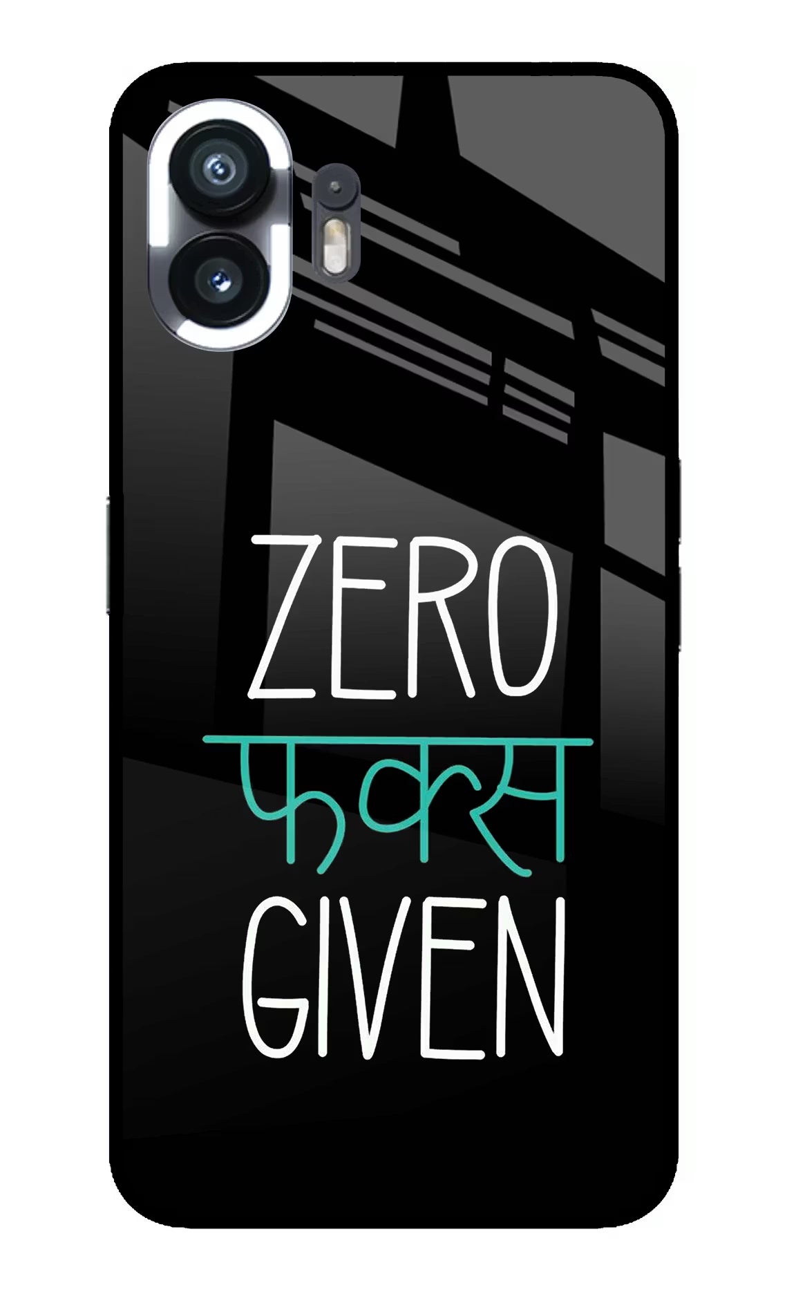 Zero Fucks Given Nothing Phone 2 Glass Case Back Cover by Casekaro