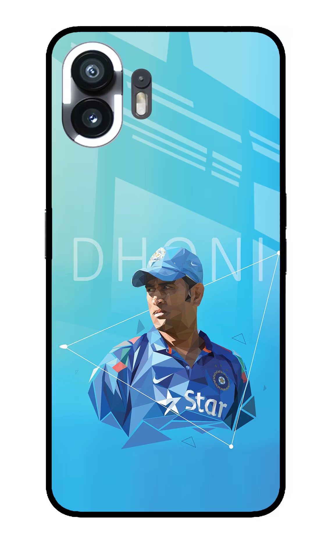 Dhoni Artwork Nothing Phone 2 Glass Case Back Cover by Casekaro