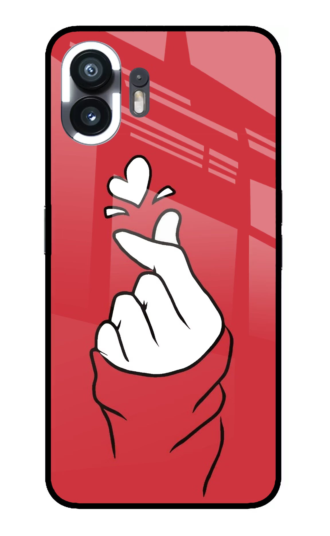 Korean Love Sign Nothing Phone 2 Glass Case Back Cover by Casekaro