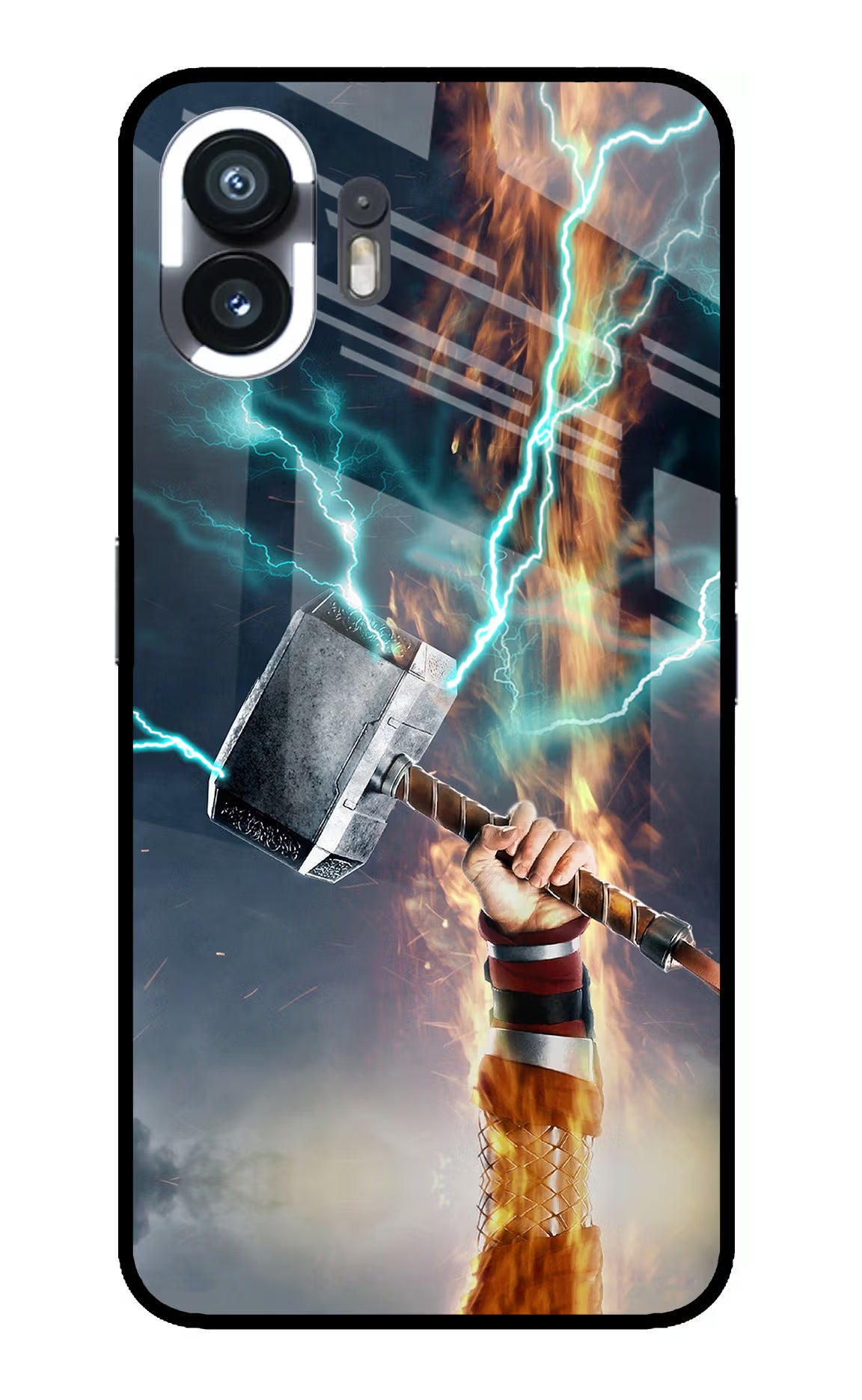 Thor Hammer Mjolnir Nothing Phone 2 Glass Case Back Cover by Casekaro