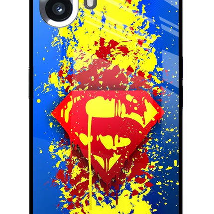 Superman logo Nothing Phone 2 Glass Case Back Cover by Casekaro