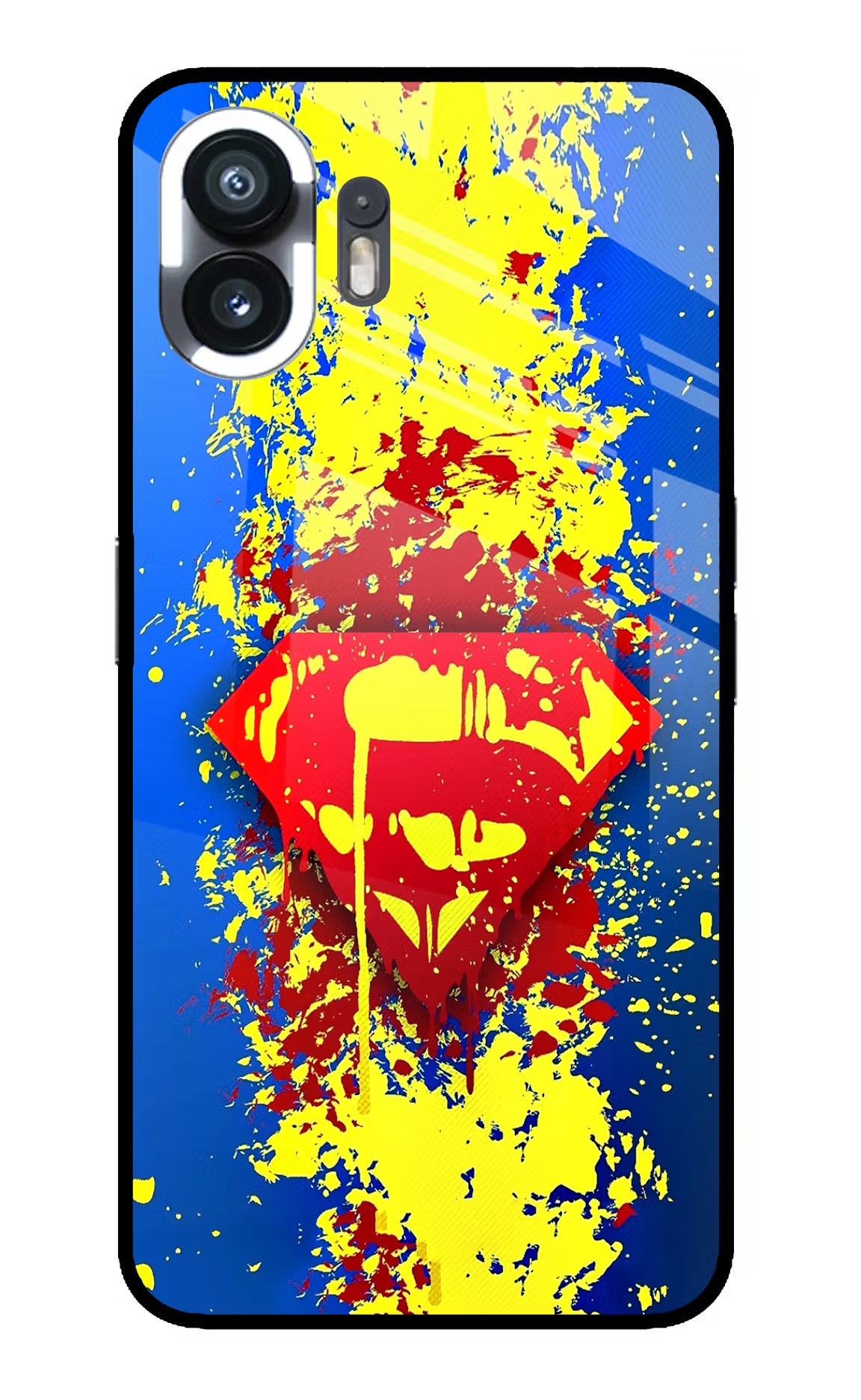 Superman logo Nothing Phone 2 Glass Case Back Cover by Casekaro