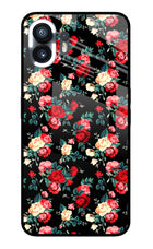 Rose Pattern Nothing Phone 2 Glass Case Back Cover by Casekaro