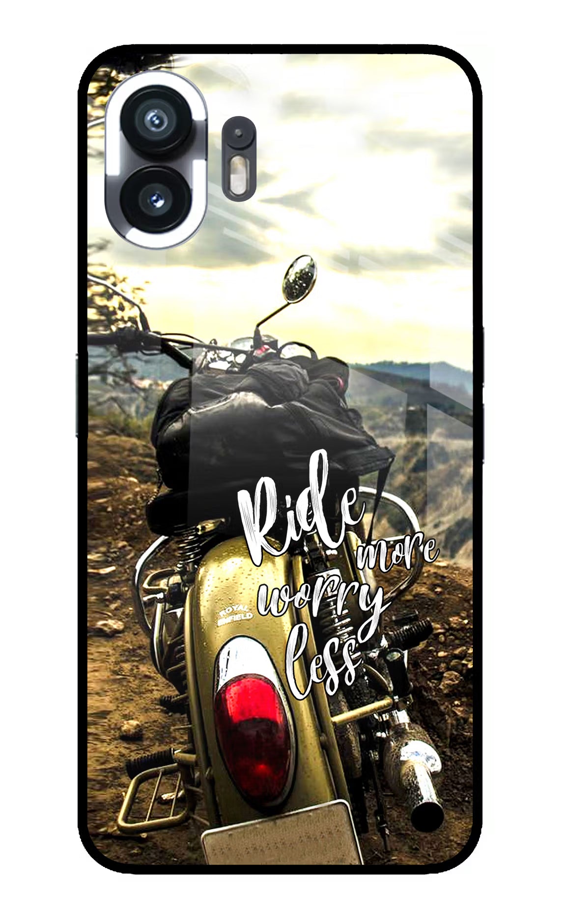 Ride More Worry Less Nothing Phone 2 Glass Case Back Cover by Casekaro