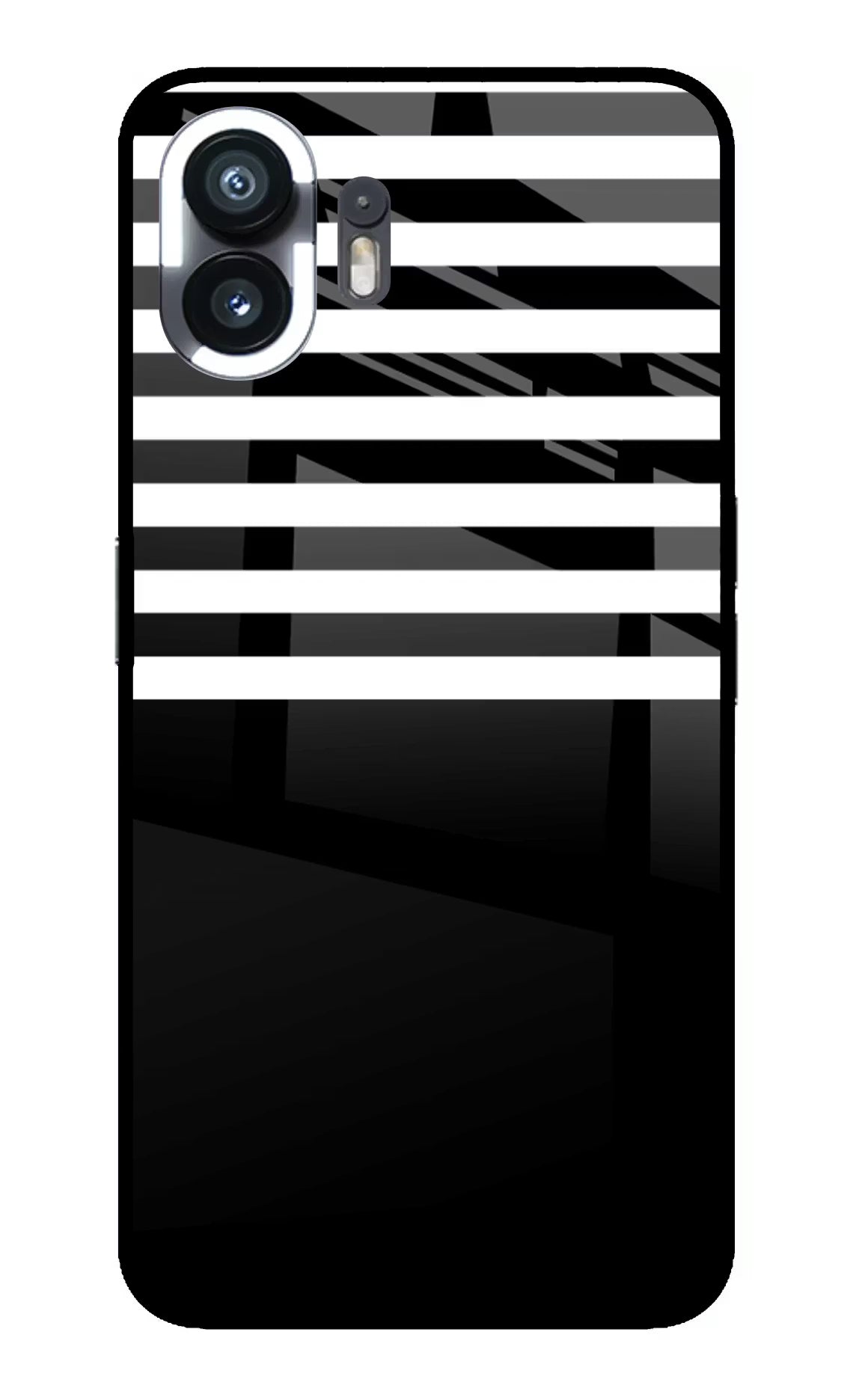 Black and White Print Nothing Phone 2 Glass Case Back Cover by Casekaro