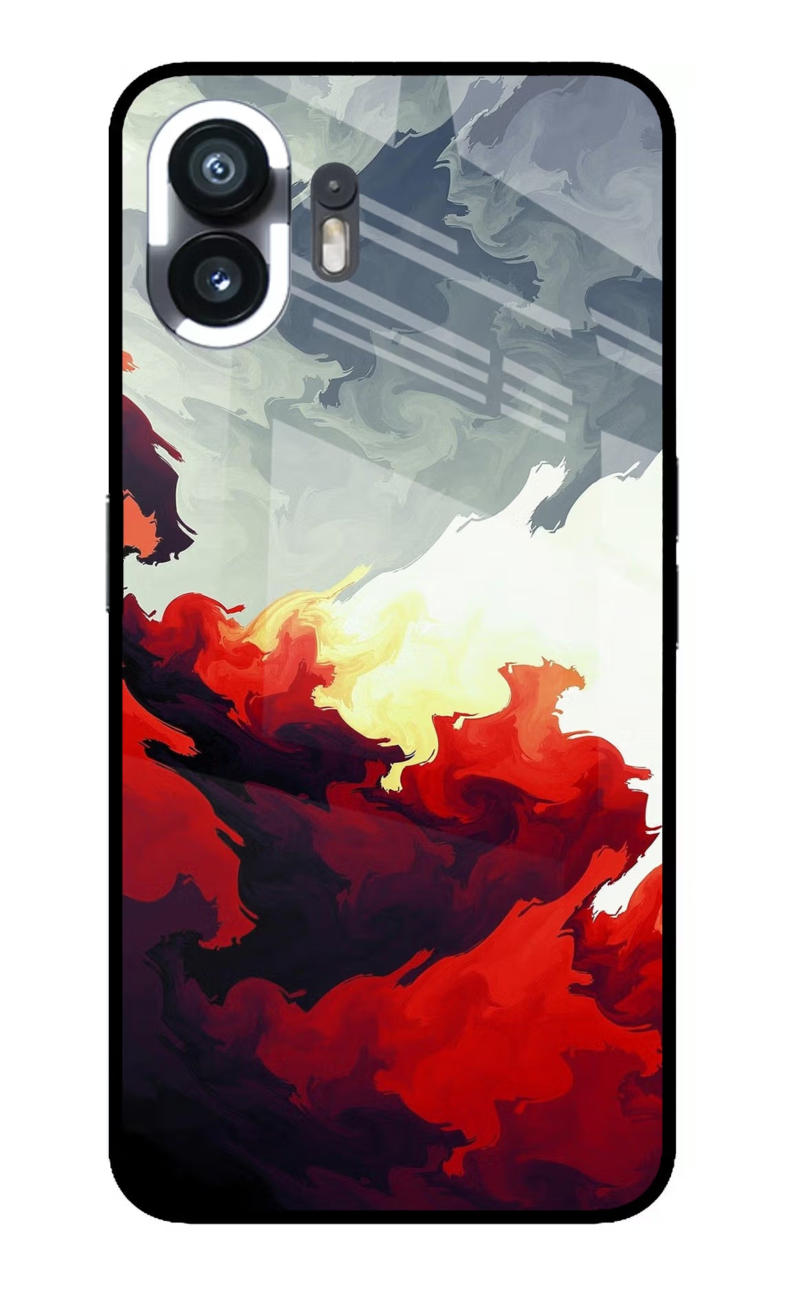 Fire Cloud Nothing Phone 2 Glass Case Back Cover by Casekaro