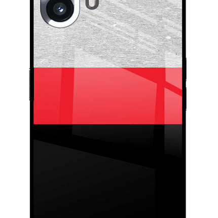 Tri Color Pattern Nothing Phone 2 Glass Case Back Cover by Casekaro