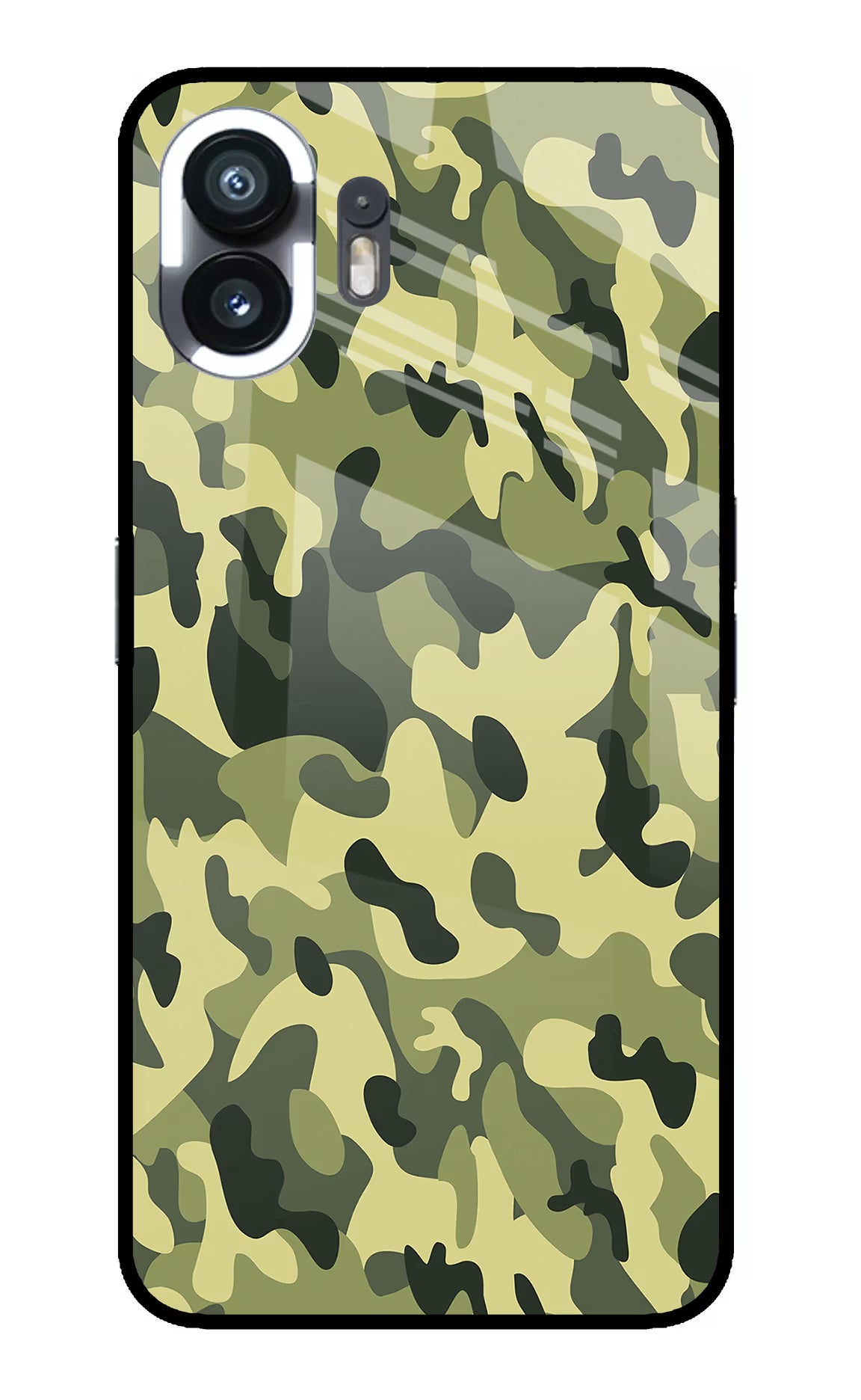 Camouflage Nothing Phone 2 Glass Case Back Cover by Casekaro