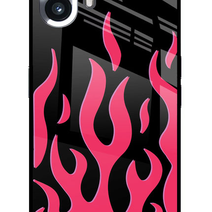 Fire Flames Nothing Phone 2 Glass Case Back Cover by Casekaro