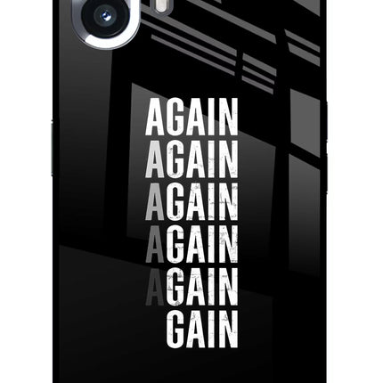 Again Again Gain Nothing Phone 2 Glass Case Back Cover by Casekaro
