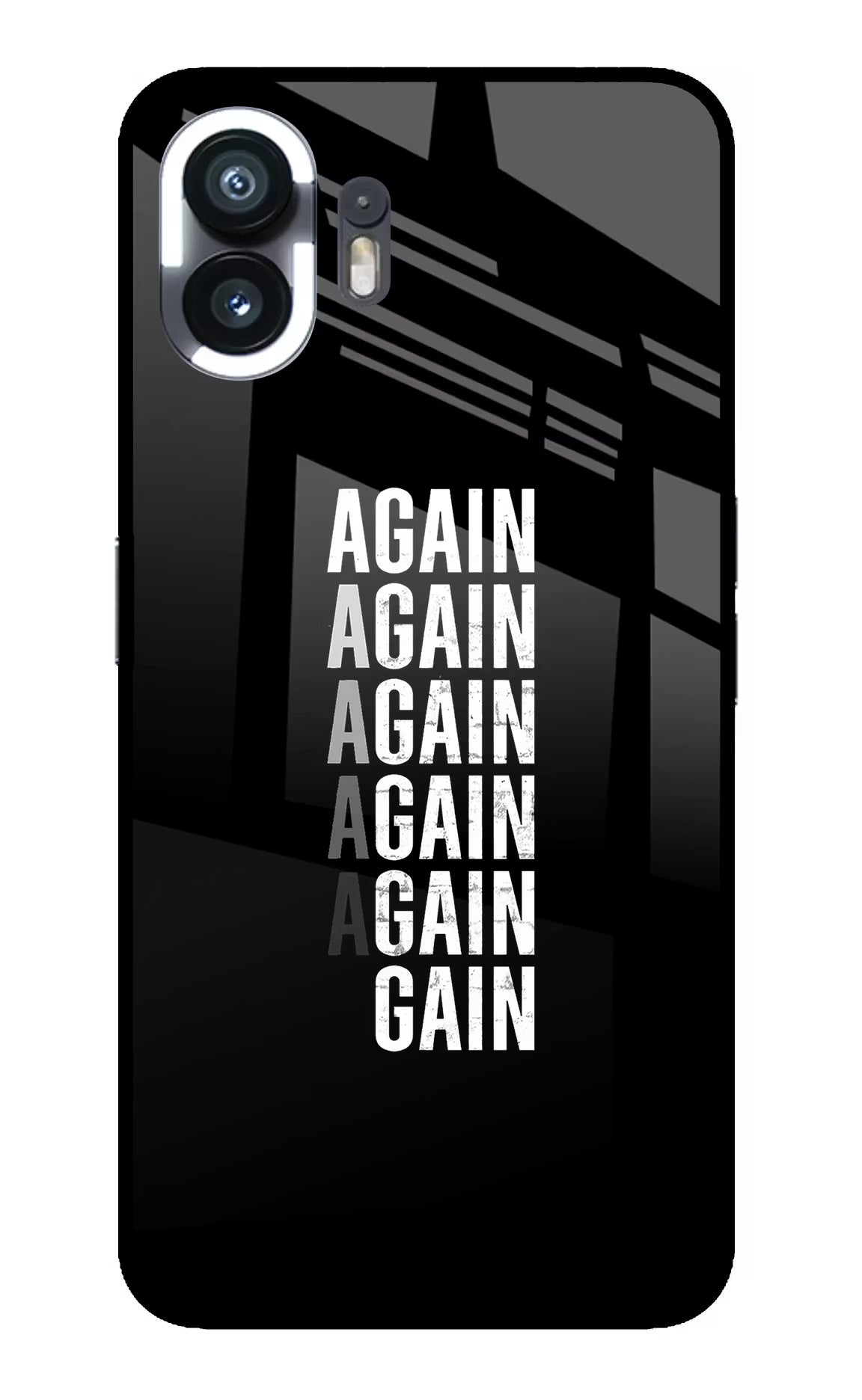 Again Again Gain Nothing Phone 2 Glass Case Back Cover by Casekaro