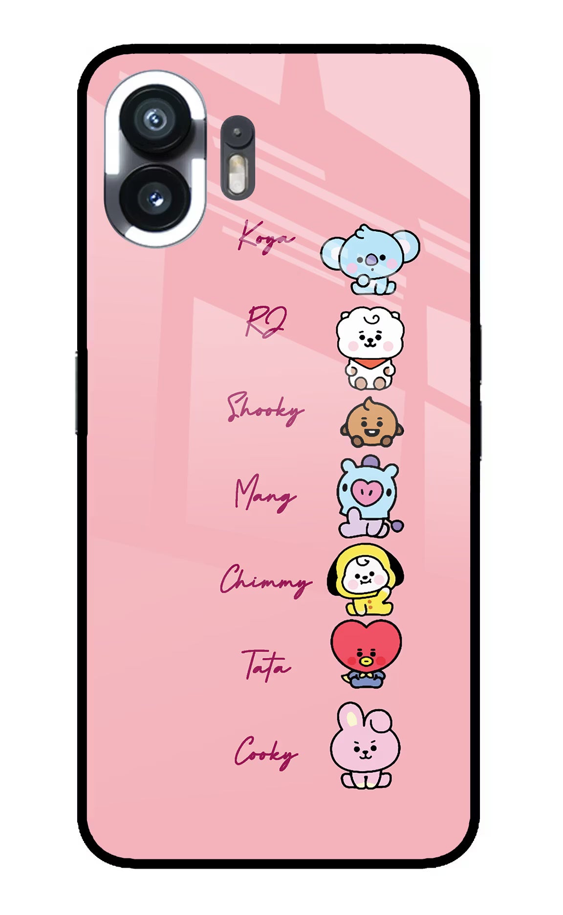 BTS names Nothing Phone 2 Glass Case Back Cover by Casekaro