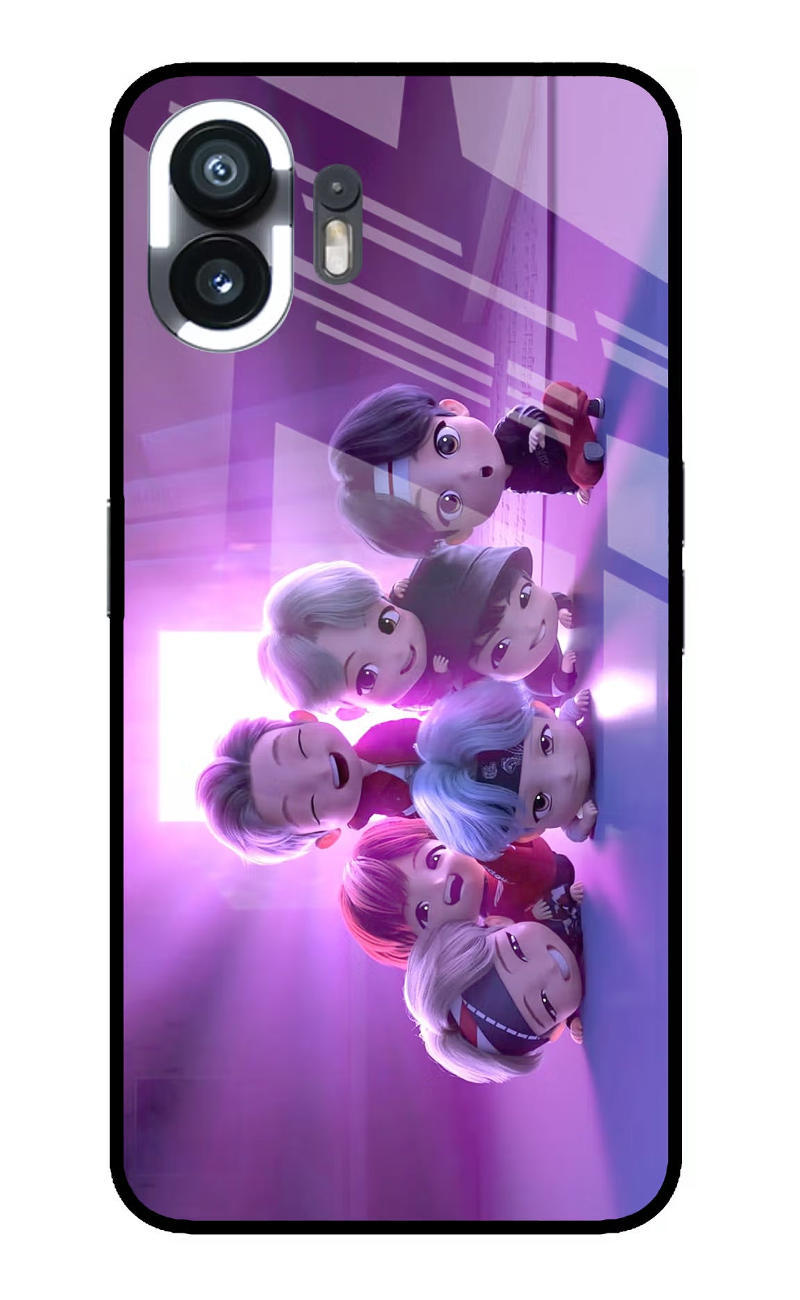 BTS Chibi Nothing Phone 2 Glass Case Back Cover by Casekaro