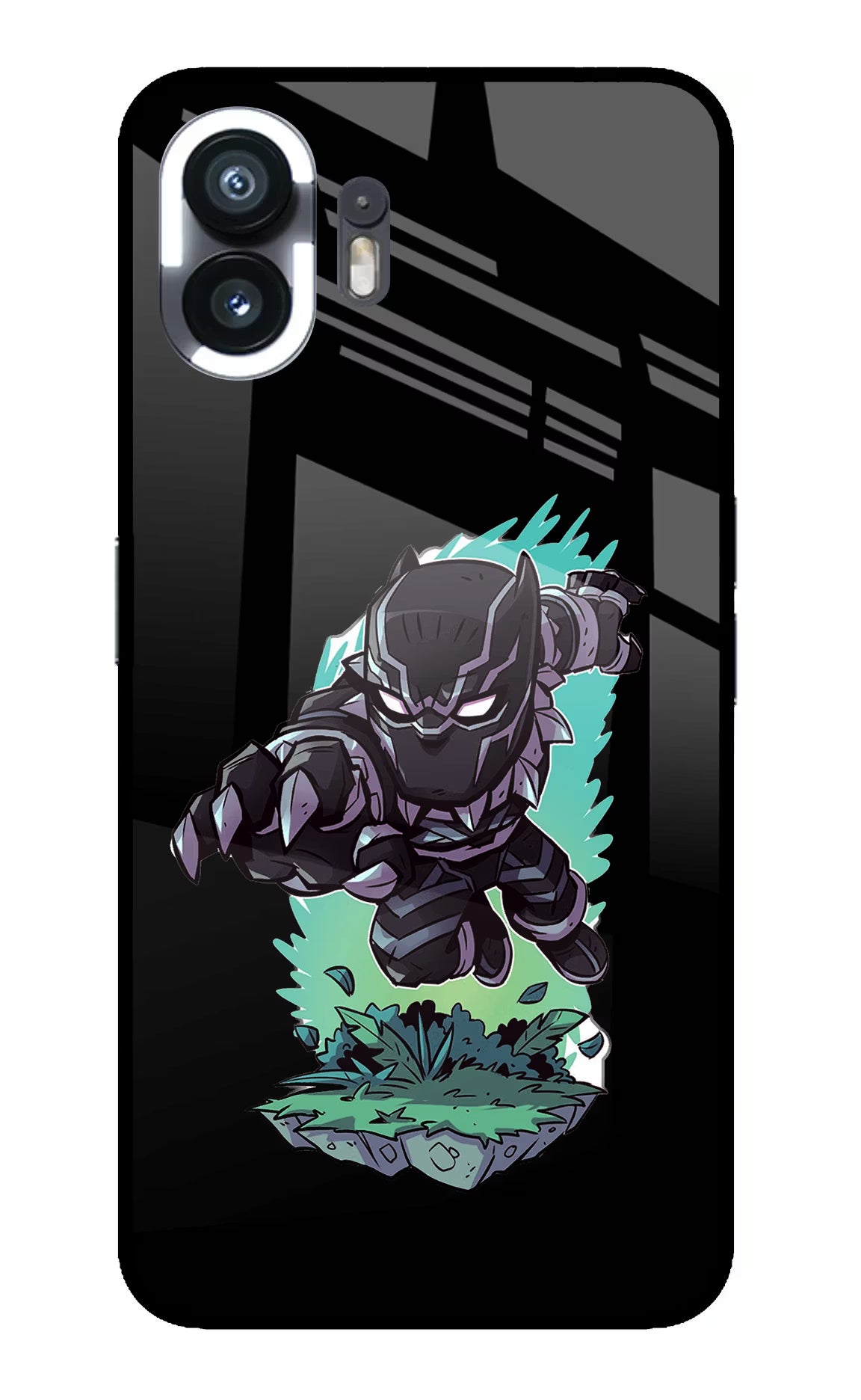 Black Panther Nothing Phone 2 Glass Case Back Cover by Casekaro