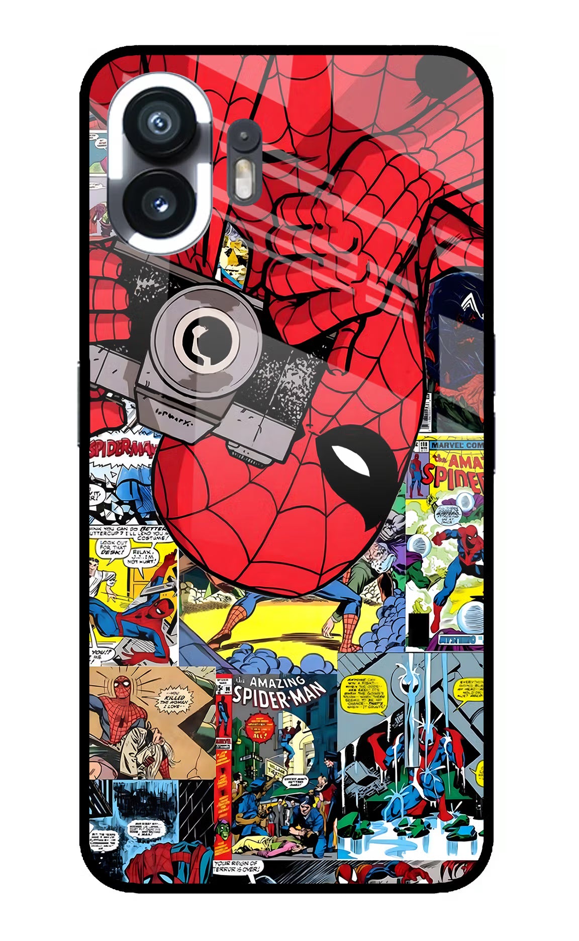Spider Man Nothing Phone 2 Glass Case Back Cover by Casekaro